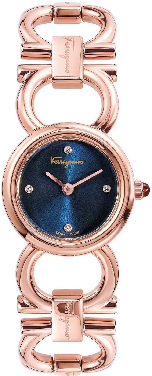 Salvatore Ferragamo Rose Gold Women's Watch Double Gancini SFYD00421