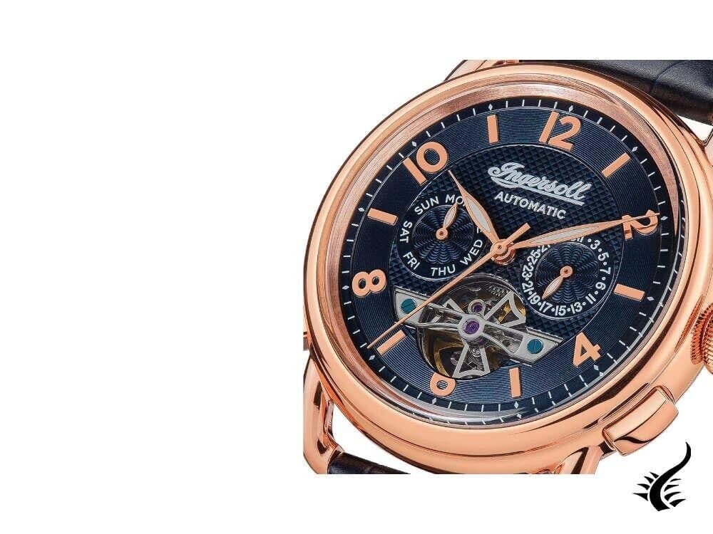 Ingersoll Men's Automatic Watch The New England with Blue Dial Leather Strap I00902B