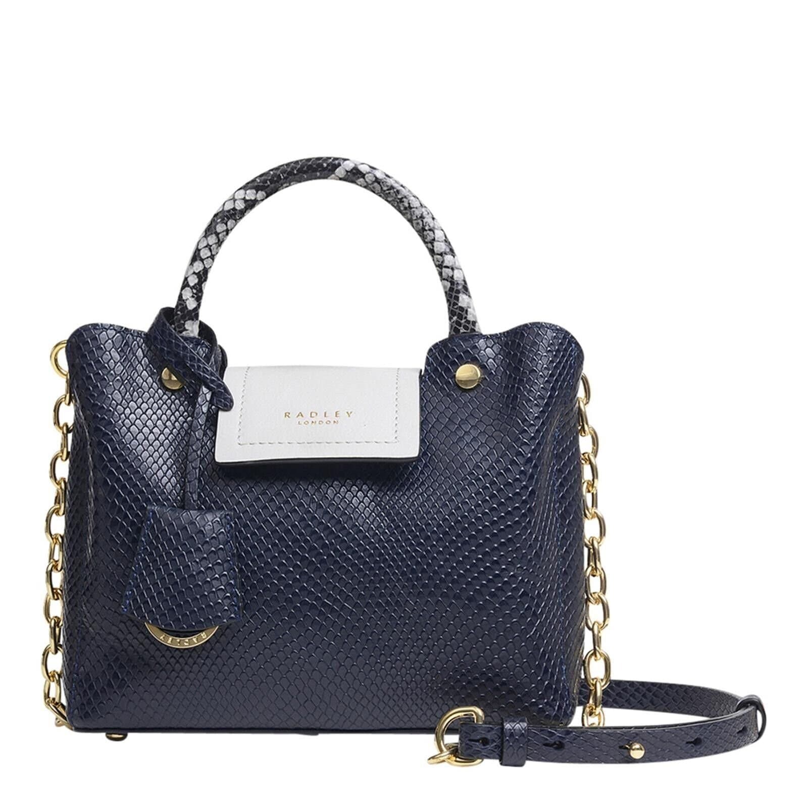 Radley Crossbody Bag Chelsea Creek Leather Mini Dark Blue Zip top Multiway H4065401