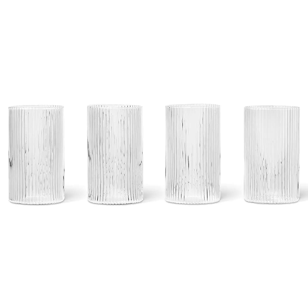 Ferm Living, Ripple Verrines drikkeglass 4-pakning - Clear