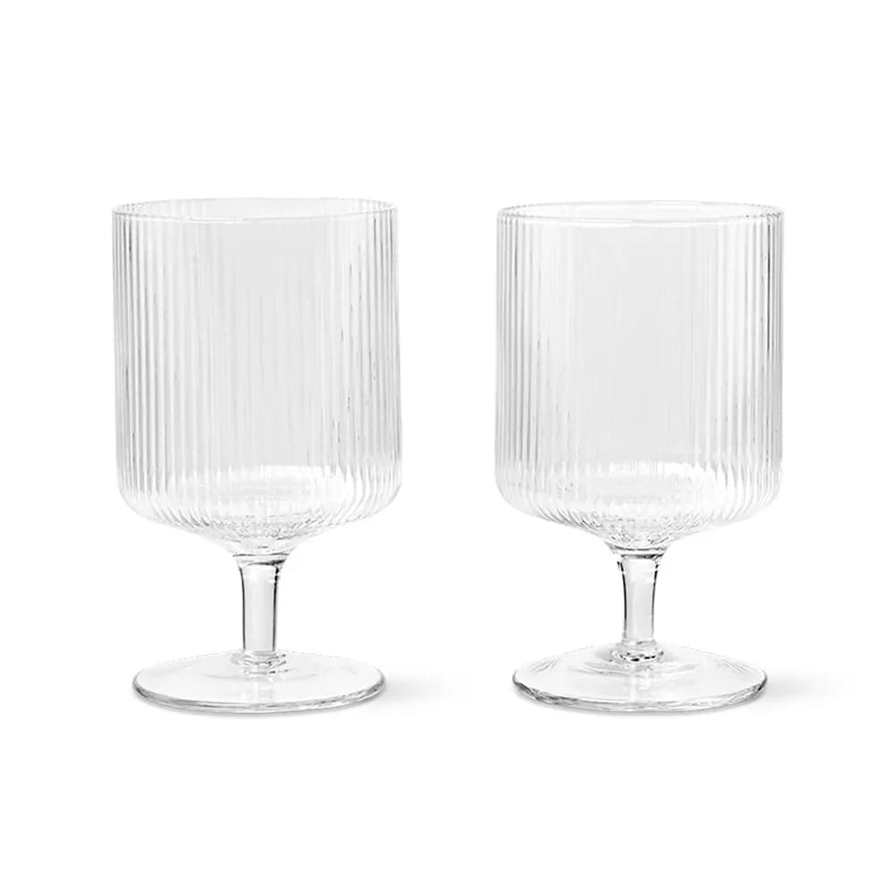 Ferm Living, Ripple Vinglass 2-pakning - Clear