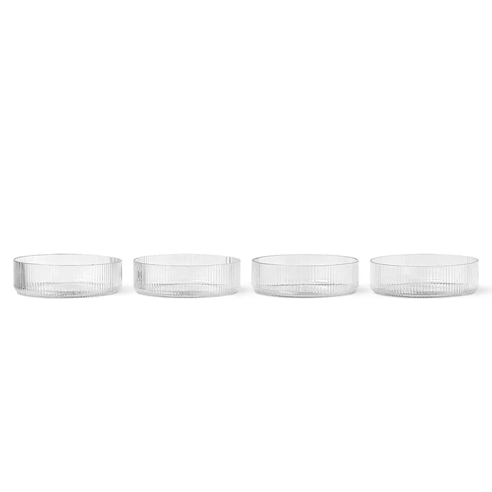 Ferm Living, Ripple Serveringsskål 4-pakning - Clear