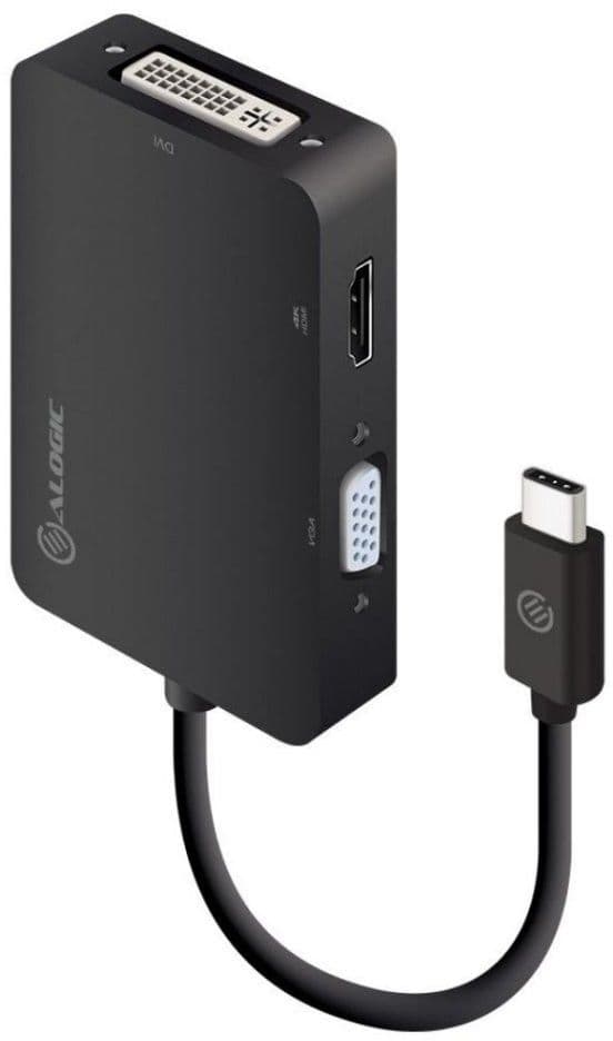 Alogic 3-i-1 USB-C til HDMI DVI VGA-adapter