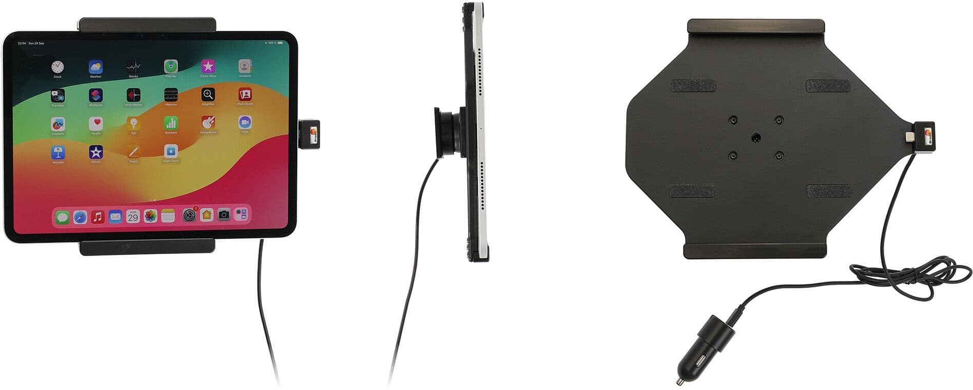 Brodit Aktiv holder med USB-kabel og sigaadapter 721409
