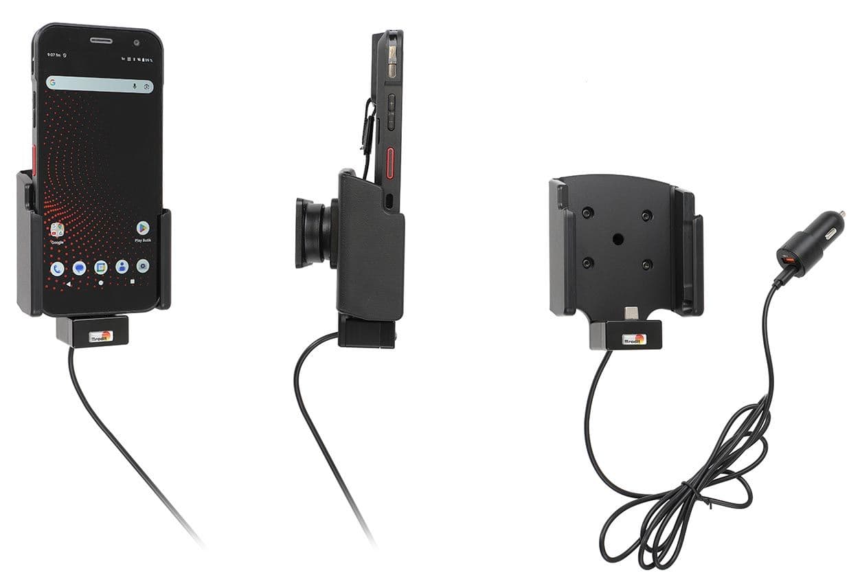 Brodit Aktiv holder med USB-kabel og sigarettadapter 721460
