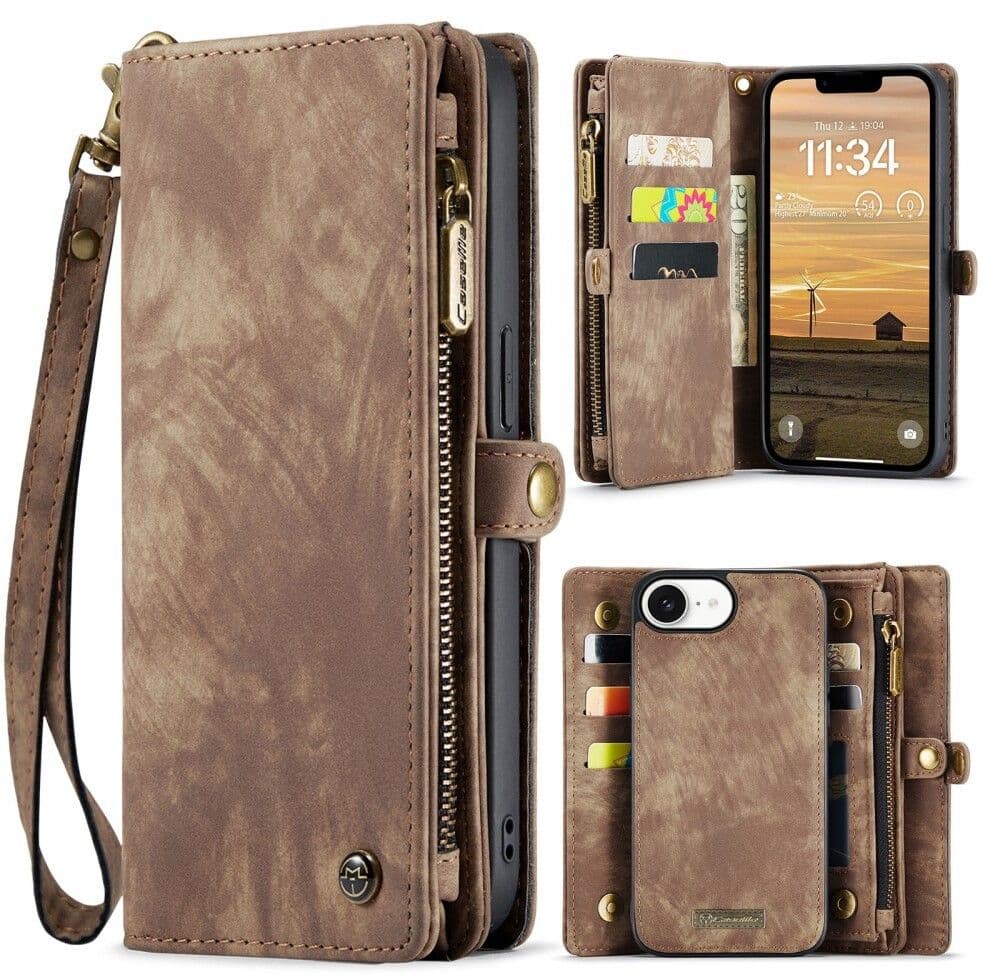 CaseMe Vintage 2-i-1 (iPhone 17e/16e) - Brun