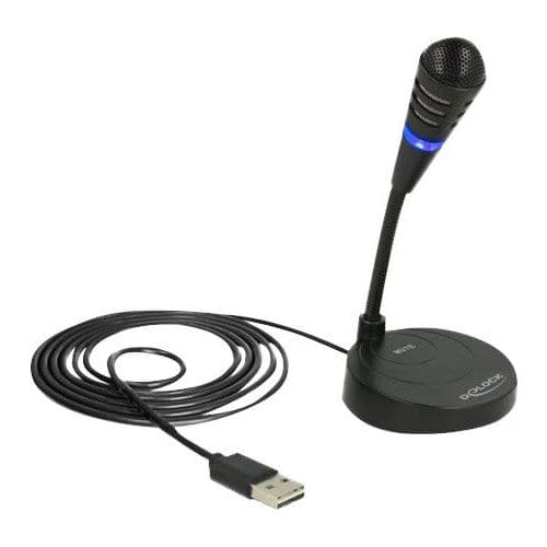 Delock USB Microphone with Base and Touch-Mute Button