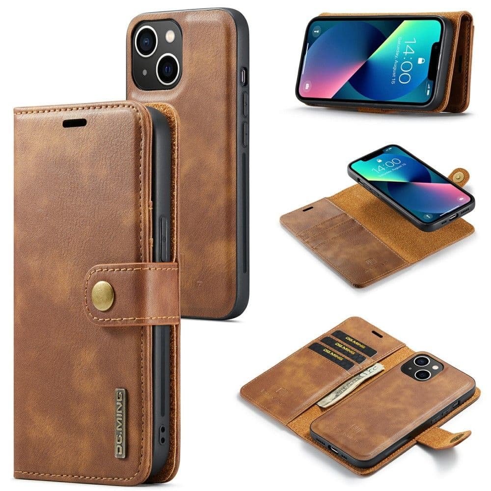 DG Ming avtakbar lommebok (iPhone 15) - Brun
