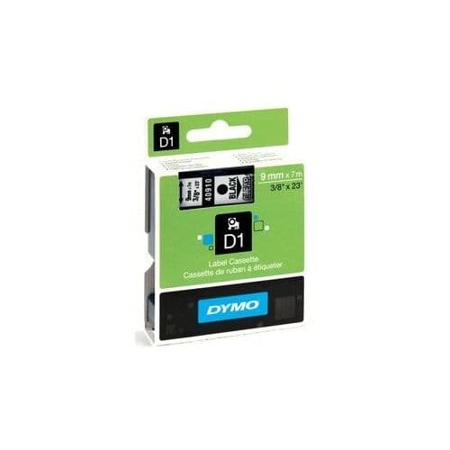 Dymo Tape D1 9mm x 7m - Svart/genomskinlig