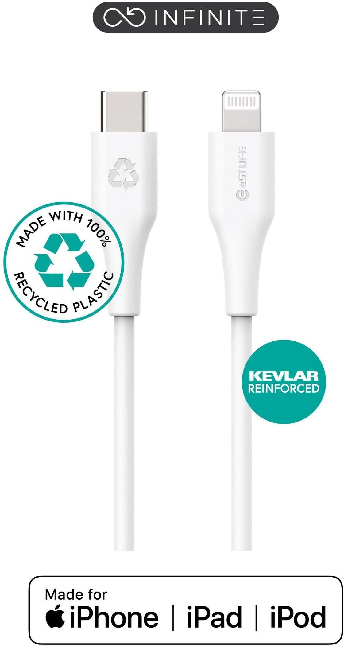 eStuff Infinite USB-C til Lightning-kabel - 3 m