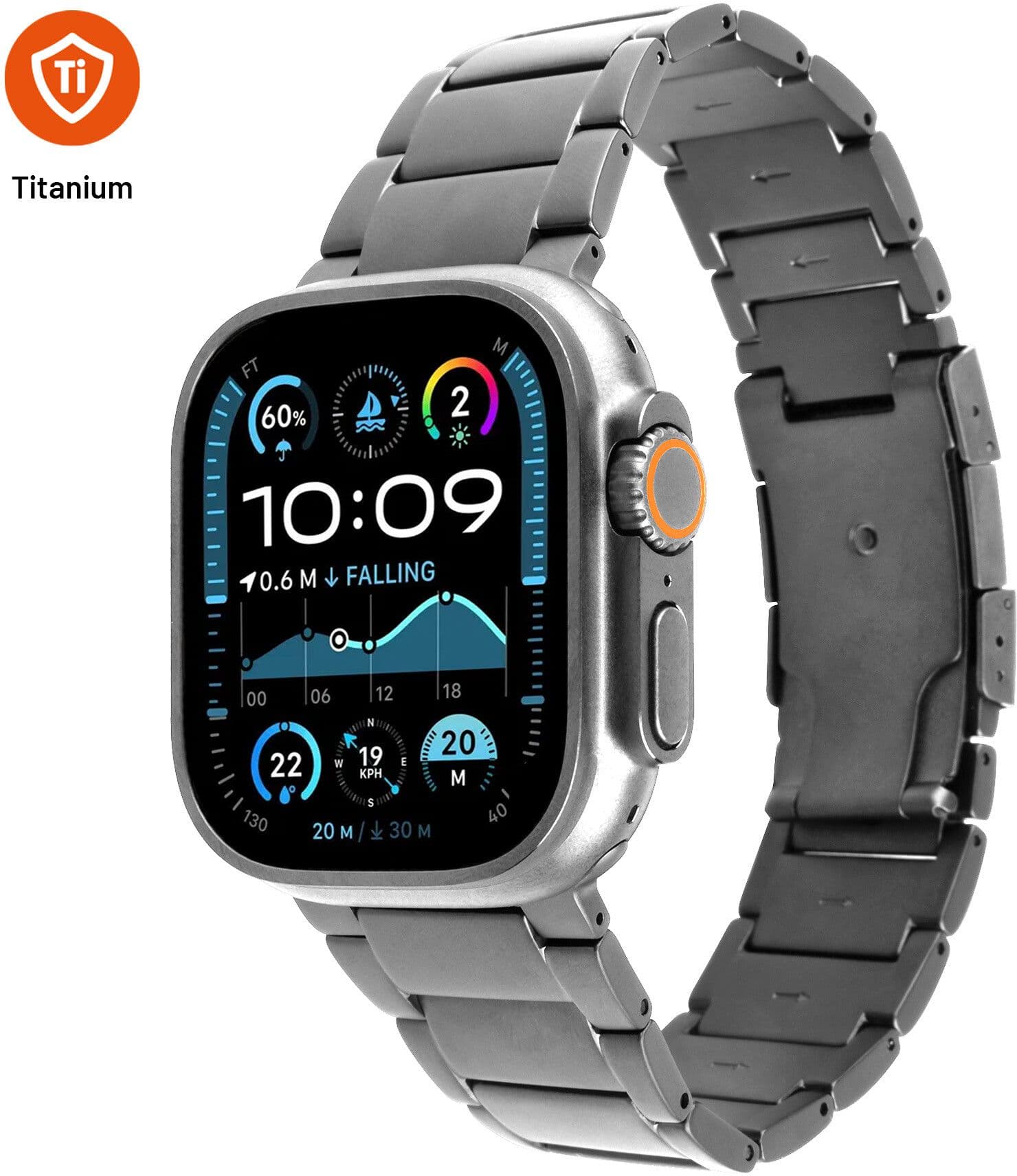Fixed titanrem (Apple Watch 49/46/45/44/42 mm) - Sølv