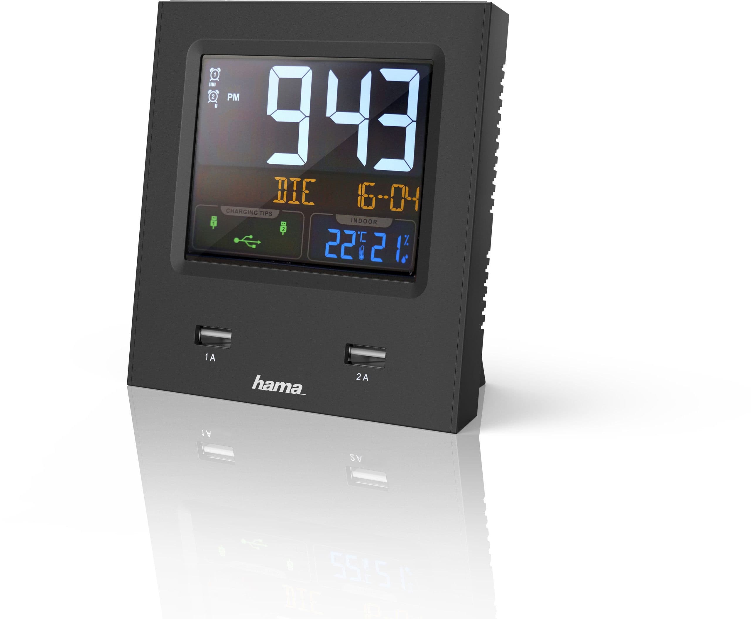 Hama Vekkerklokke med 2x USB-A