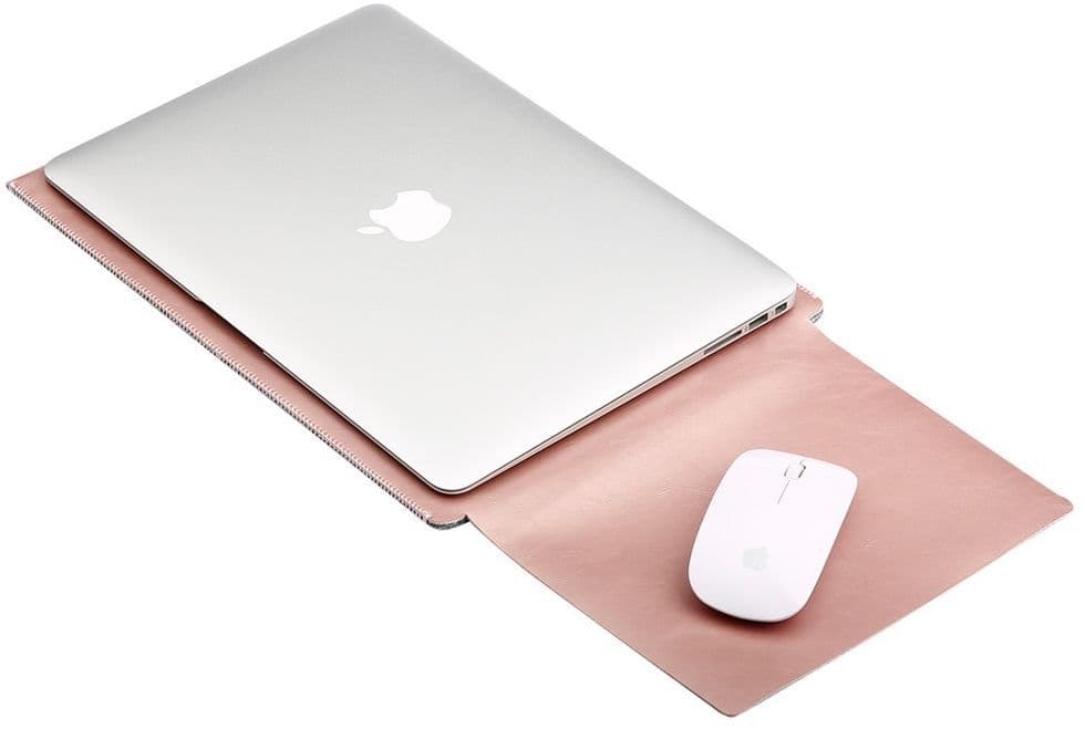 Soyan Apple Macbook Leather Pouch Case 13" - Rosèguld
