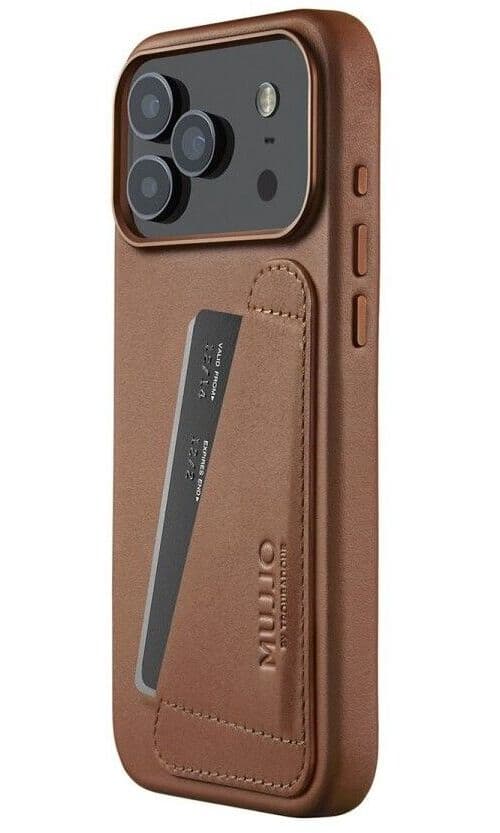 Mujjo lommebokdeksel i skinn (iPhone 17 Pro Max) - Brun