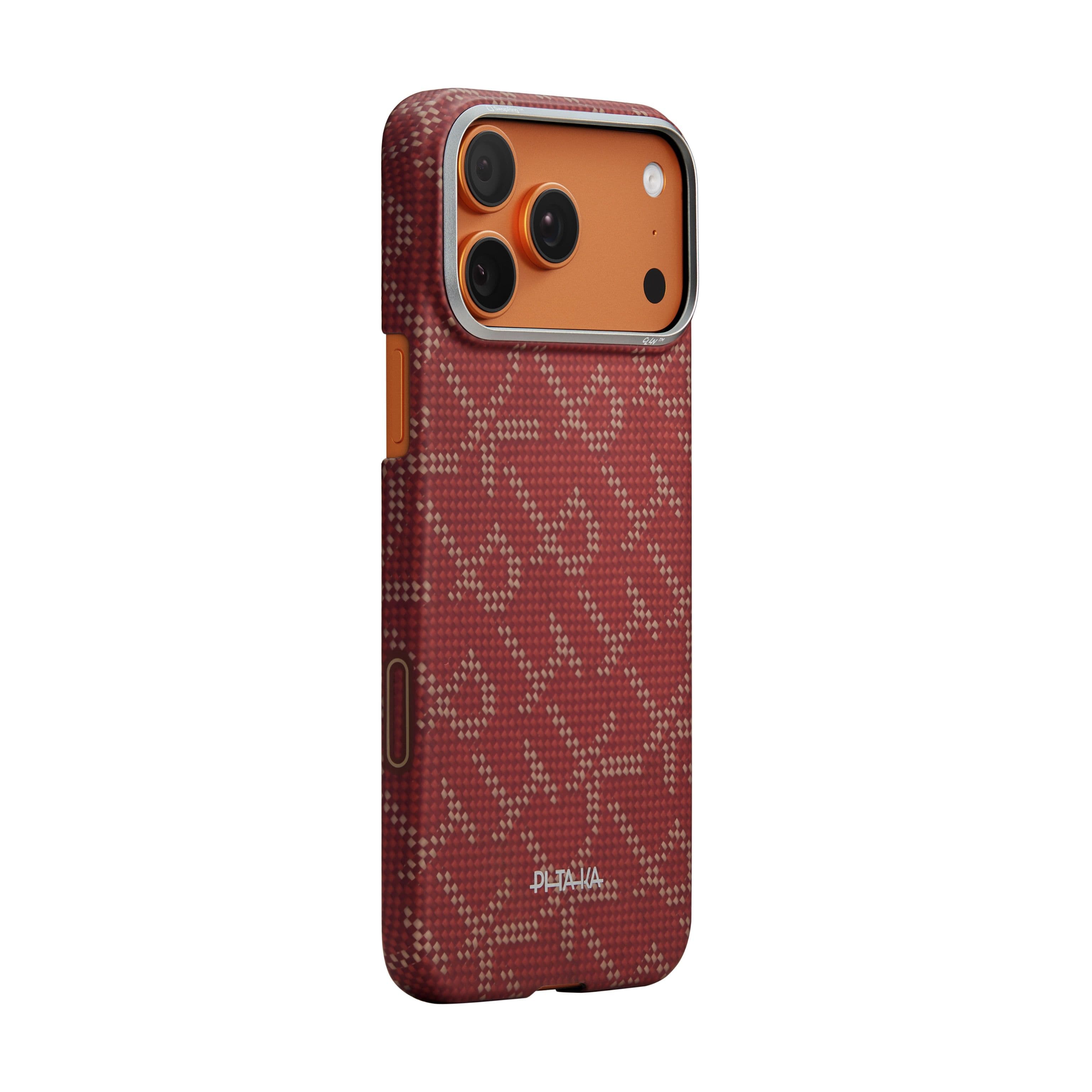 Pitaka Ultra-Slim Case (iPhone 17 Pro) - Monogram-Gold/Red