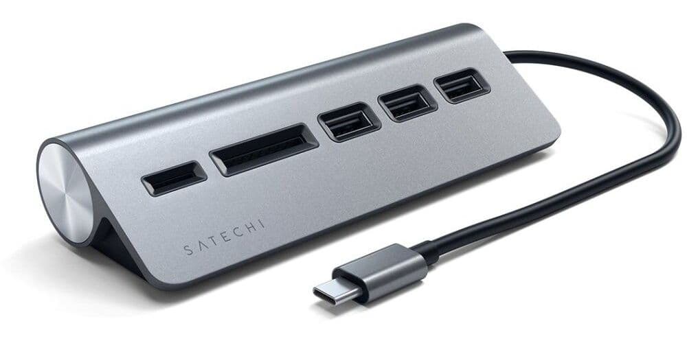 Satechi USB-C Aluminium USB 3.0 Hub & Card Reader - Grå
