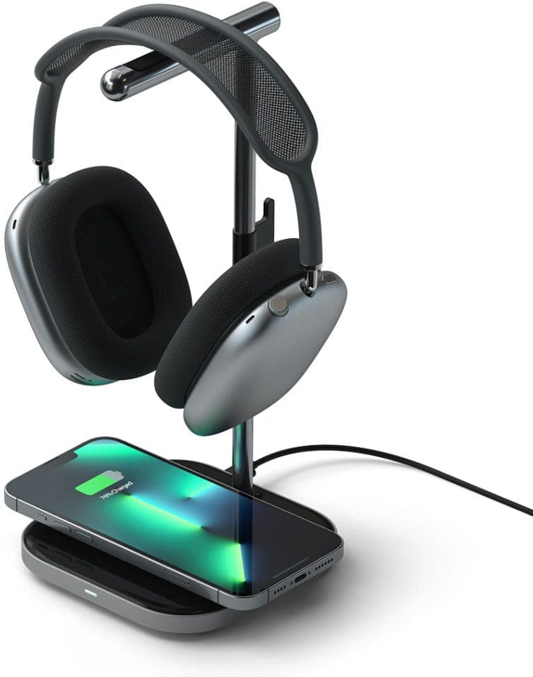 Satechi 2-i-1 hodetelefonstativ med trådløs lader