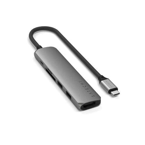 Satechi 6-i-1 USB-C Slim Multiport Adapter - Grå