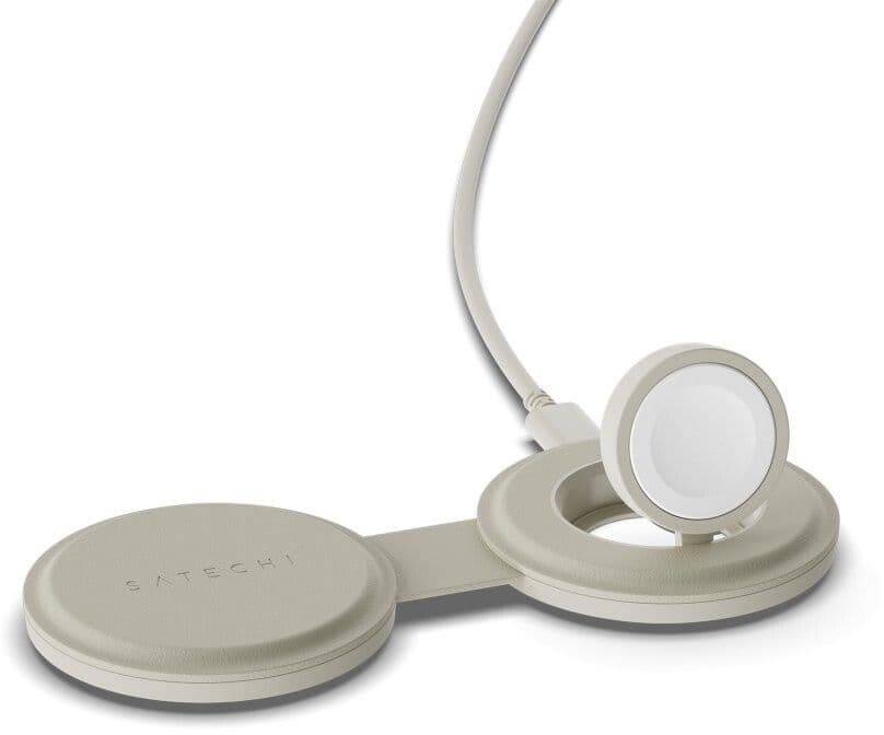 Satechi OntheGo 2-i-1 lader - Beige