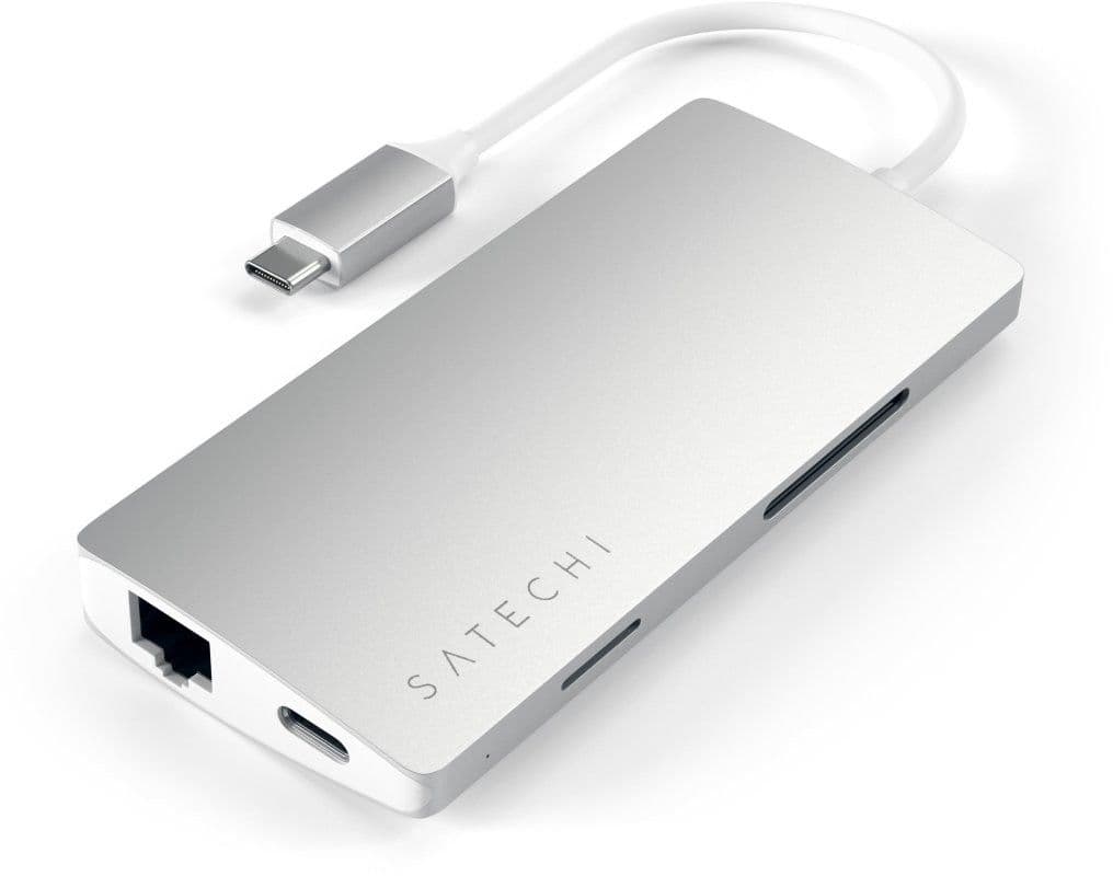 Satechi USB-C Multiport Adapter 4k Gigabit Ethernet - Sølv