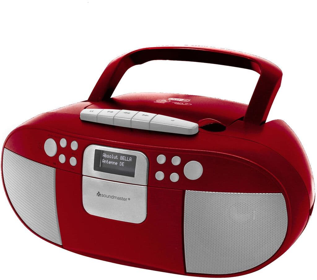 Soundmaster SCD7800 Boombox Kassett/CD/MP3 DAB+/FM-radio - Röd