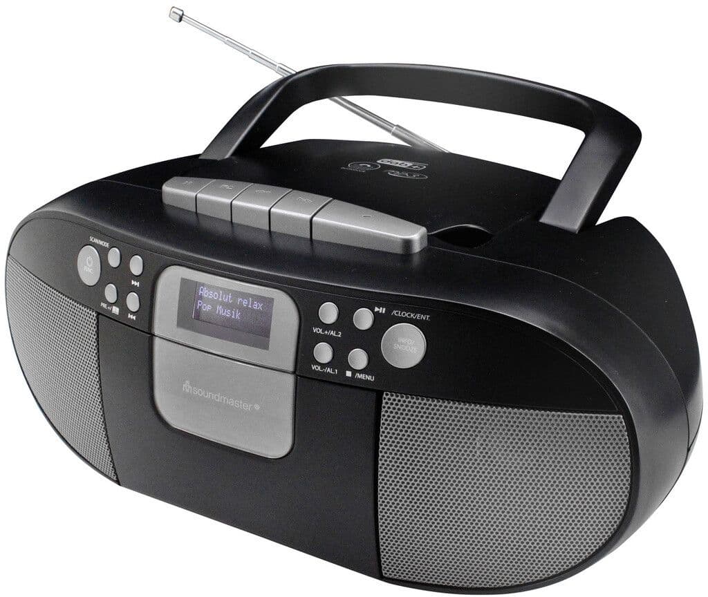 Soundmaster SCD7800 Boombox Kassett/CD/MP3 DAB+/FM-radio - Svart