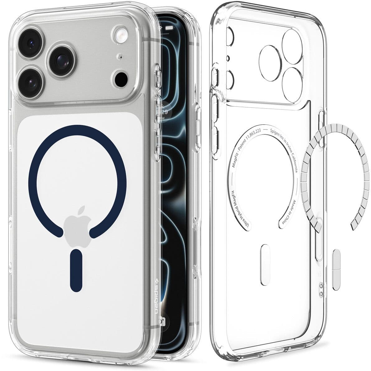 Spigen Ultra Hybrid MagFit (iPhone 17 Pro Max/18 Pro Max) - Transparent/blå