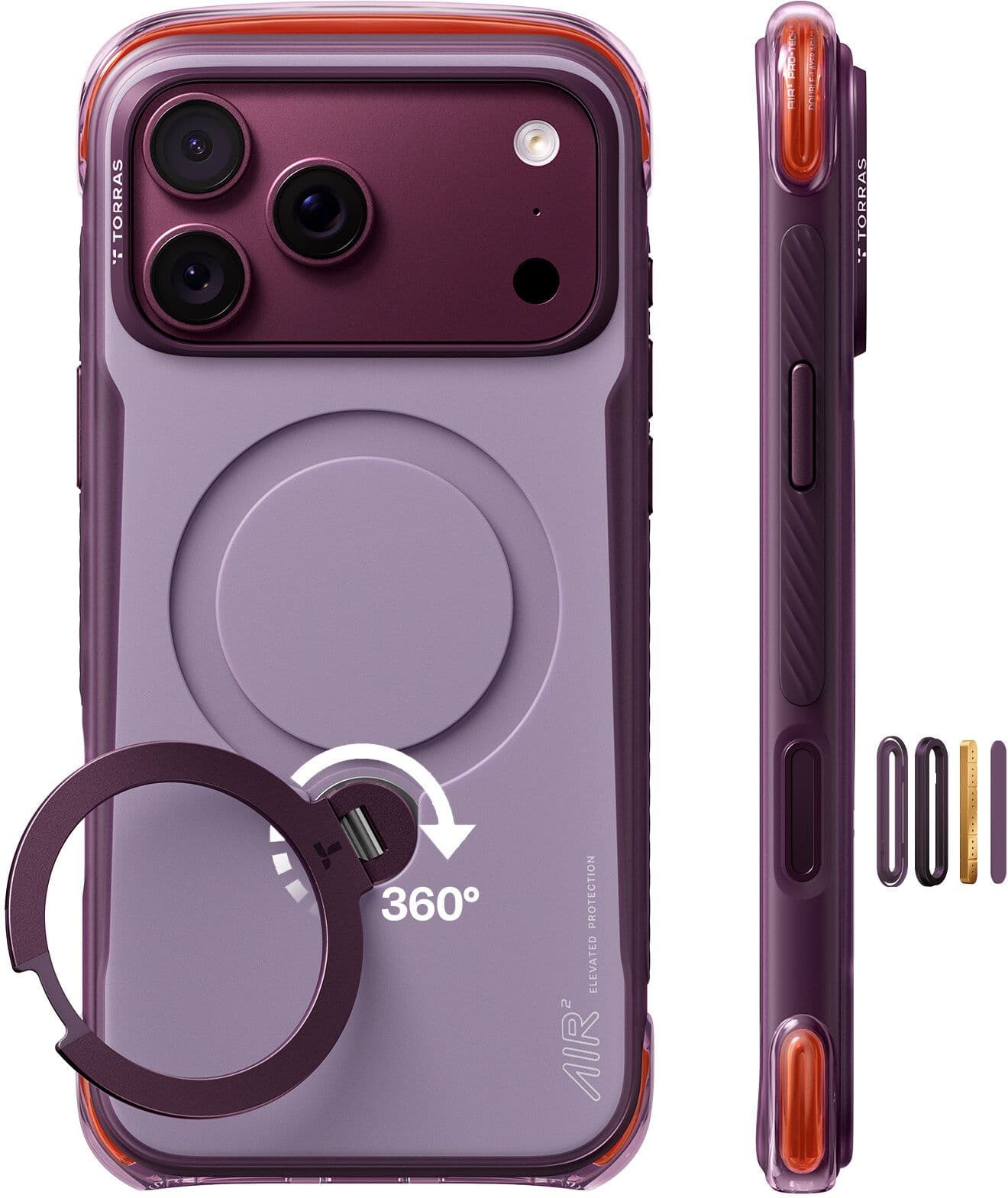 Torras Ostand Q3 Air Pro (iPhone 17 Pro Max/18 Pro Max) - Vinröd