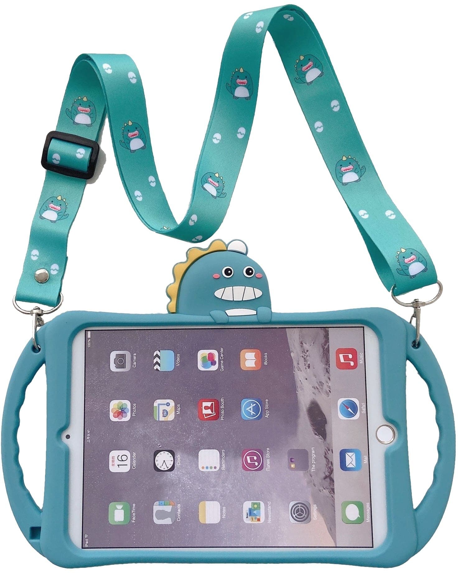 Trolsk Barnedeksel med Reim - Dino (iPad mini 4/5)