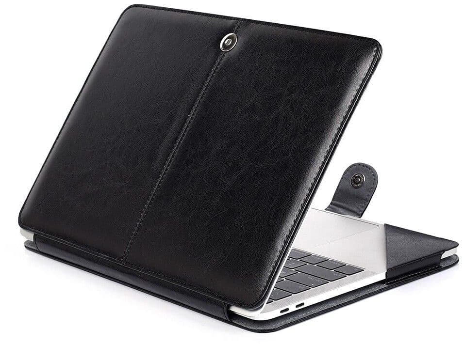 Trolsk Deksel Lærimitasjon med Karabinkrok (MacBook Air 13") - Svart