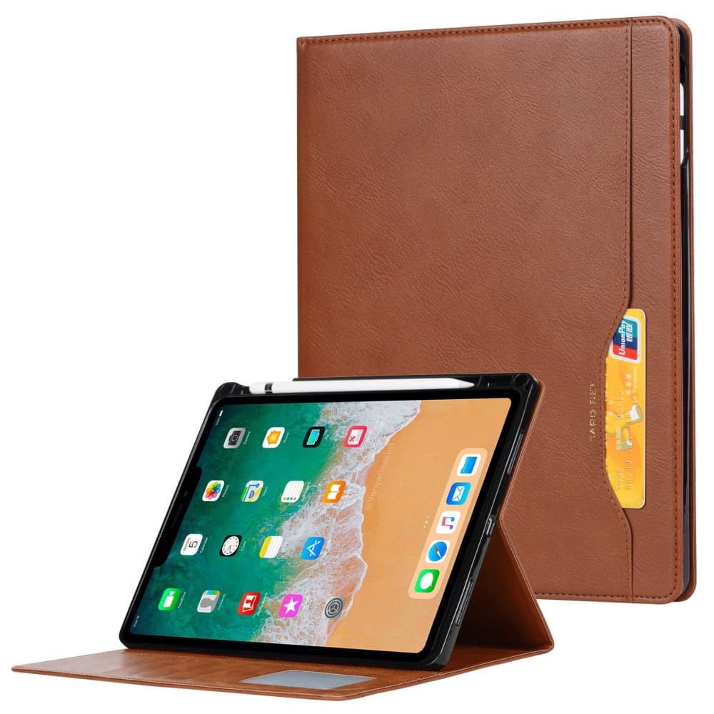 Trolsk Lommebokdeksel Skinnimitasjon med Apple Pencil-plass (iPad mini 7/6) - Brun