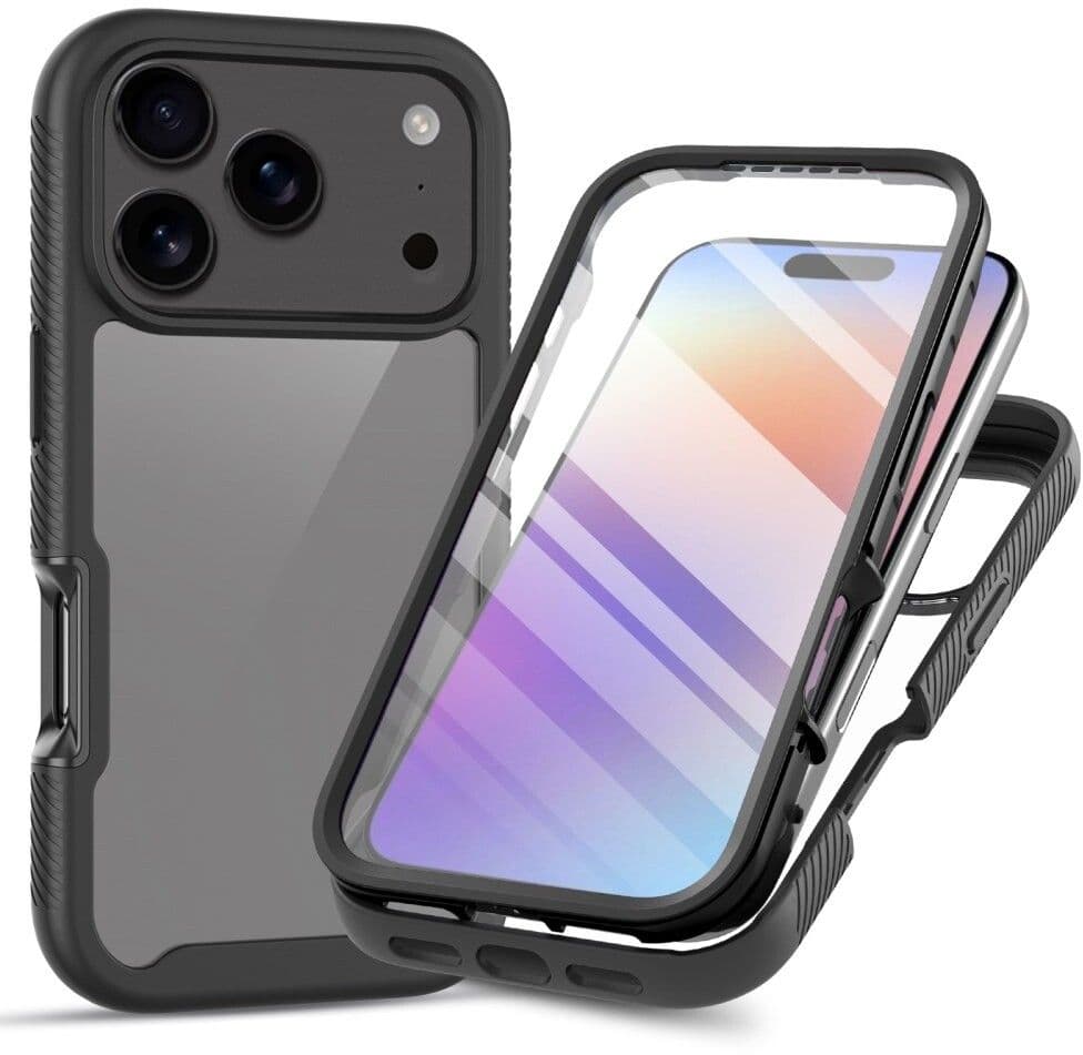 Trolsk Mobildeksel Heldekkende med Skjermbeskyttelse (iPhone 17 Pro Max/18 Pro Max) - Svart