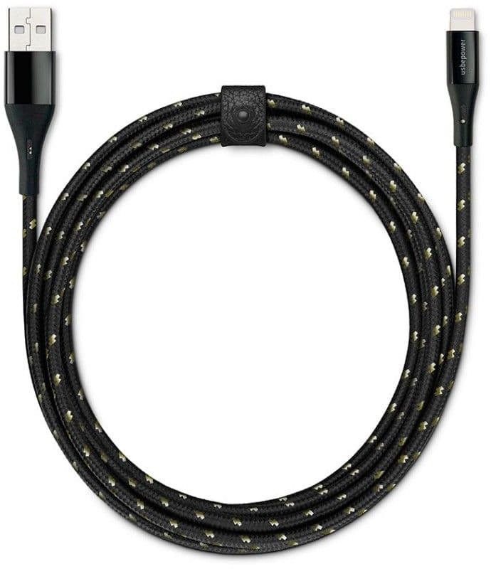 Usbepower Evertek Luxury Lightning Cable - Svart/Gull