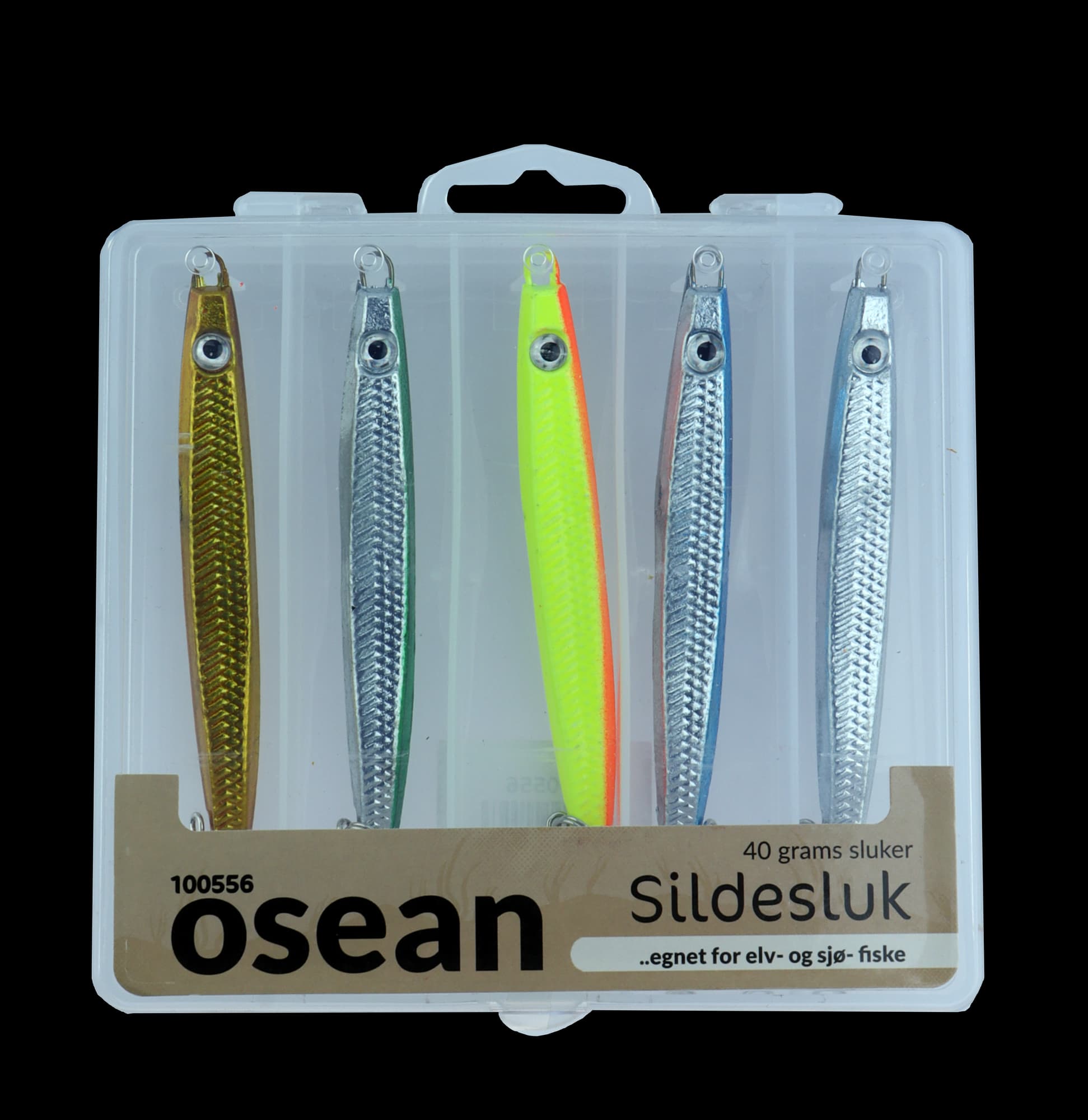 Osean sluksett Sildesluk - 5pk med slukboks - 40g - 40gr - m/slukboks