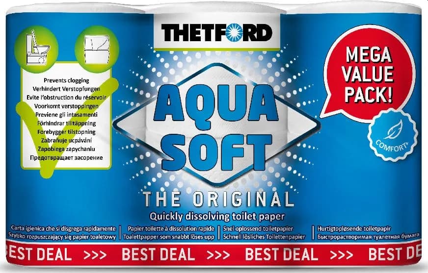 Aqua Soft - 6 ruller - Toalettpapir