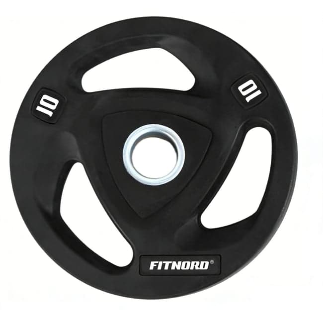 FitNord Vektskive 10 kg, Tri-Grip Black