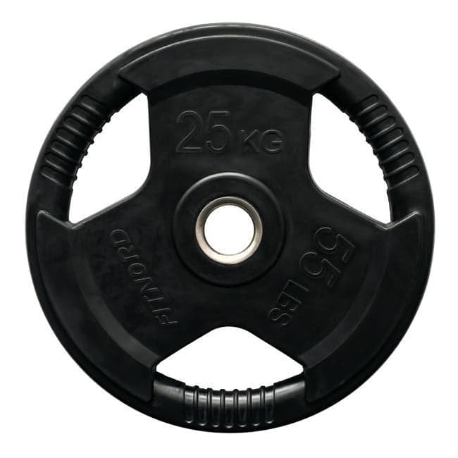 Vektskive 25 kg, FitNord Tri-Grip Svart G2