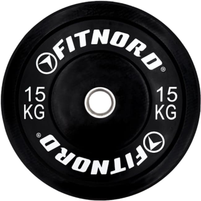 FitNord Vektskive Bumper Black 15 kg