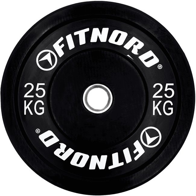 FitNord Vektskive Bumper Black 25 kg