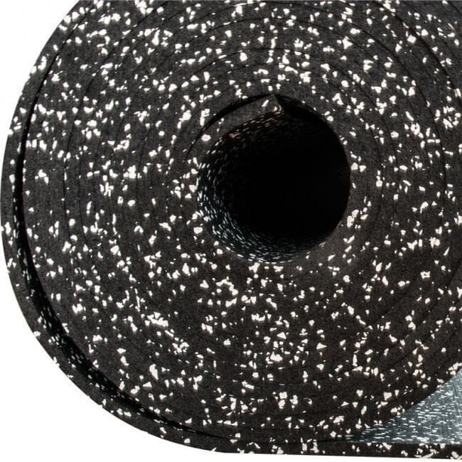 FitNord Gummimatte svart 6 mm (10 m rull), med hvite prikker