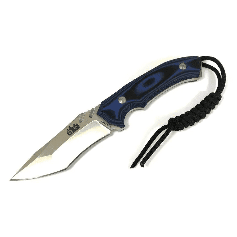 Y-Start Fixed Blade Knife Black/Blue Kydex Sheat
