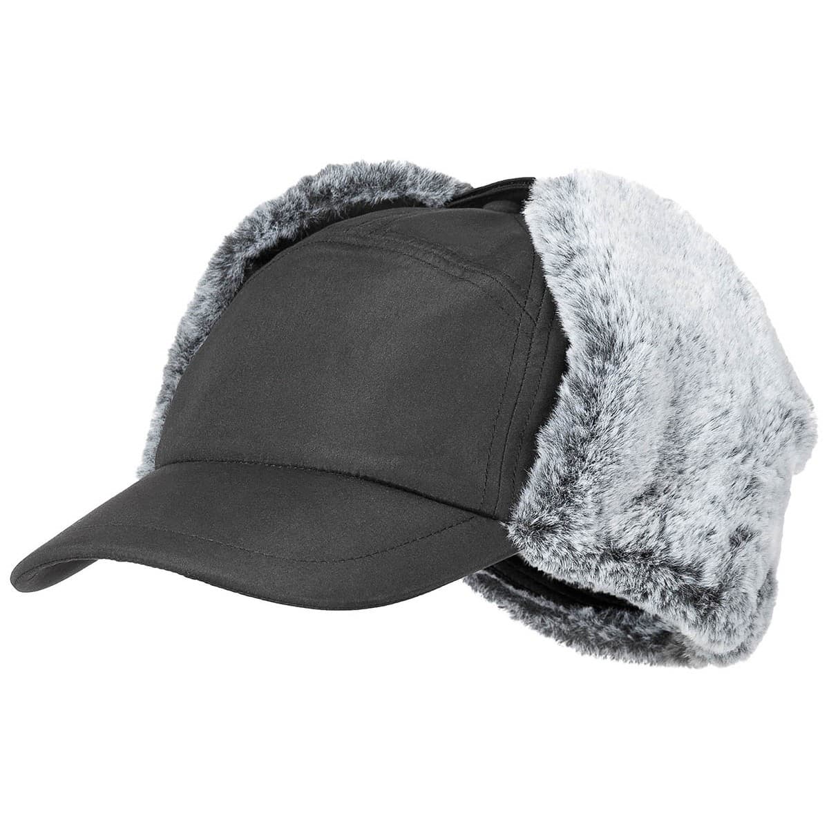 MFH Fox Vinter Cap Trapper (Color: Black)
