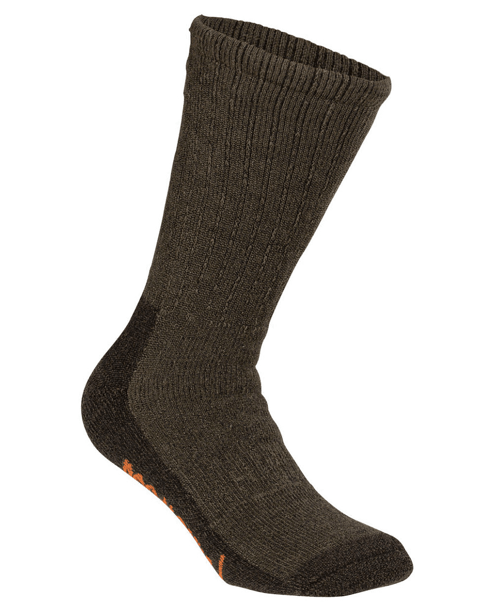 Pinewood Hunters Terry Wool Sock - Long (Color: Green/D.Green, Size: 39-42)