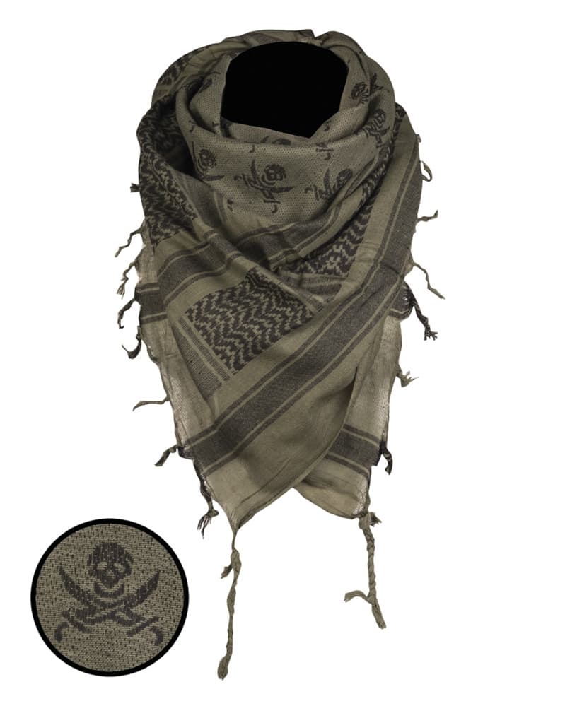 Mil-Tec Shemagh Skull 110x110cm (Color: Coyote/Black)