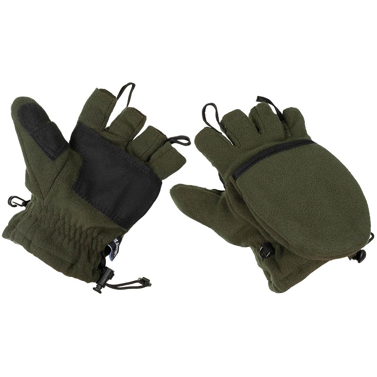 MFH Fleece Gloves with Pull Loops - OD Green (SIze: 2XL)