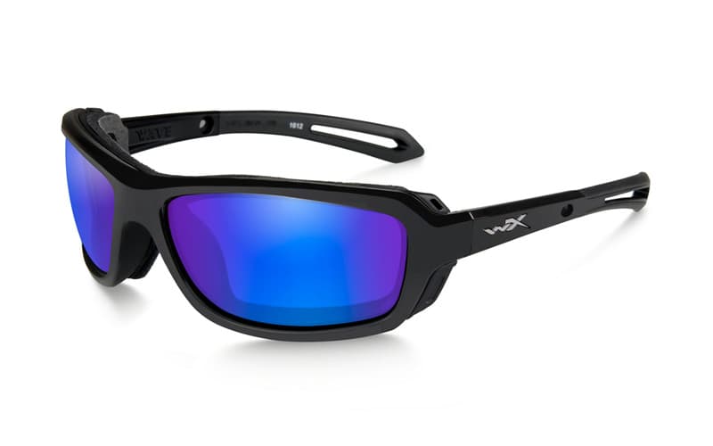 WileyX WAVE Polarized Blue Mirror Gloss Black Frame