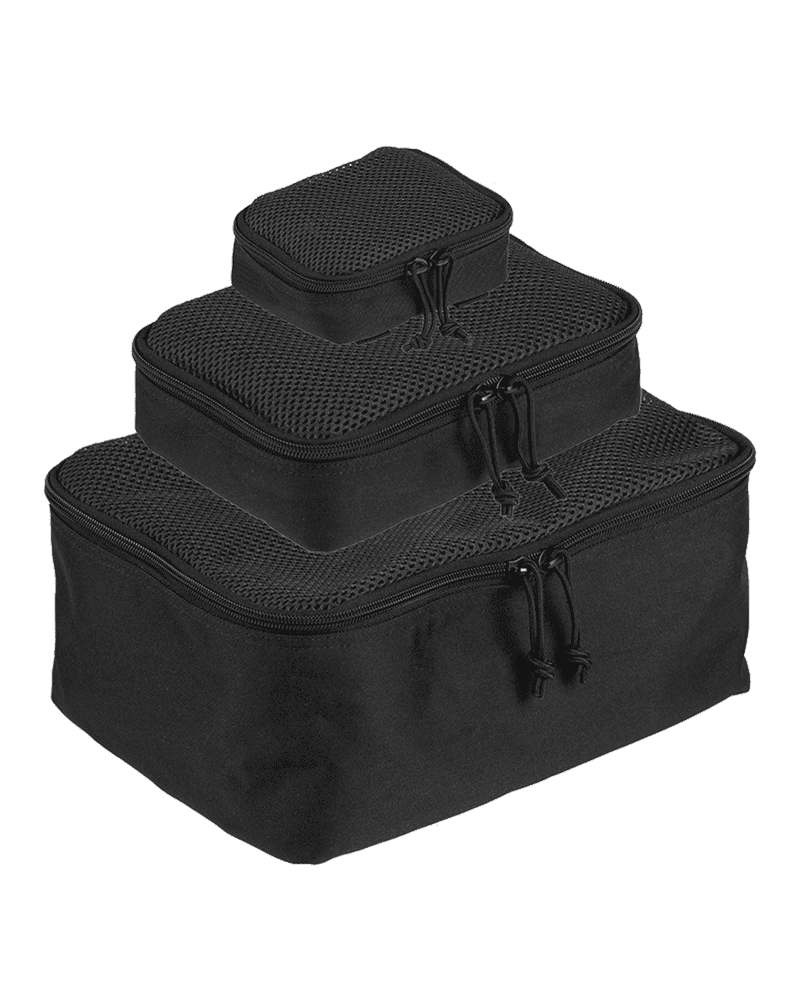 Mil-Tec Mesh Pouch Set Molle 3pcs - Black