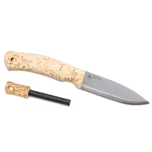 Casström No.10 Swedish Forest Knife - Curly birch with Fire striker Stainless