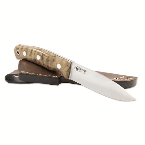 Casström No.10 Swedish Forest Knife - Stabilised curly birch Stainless