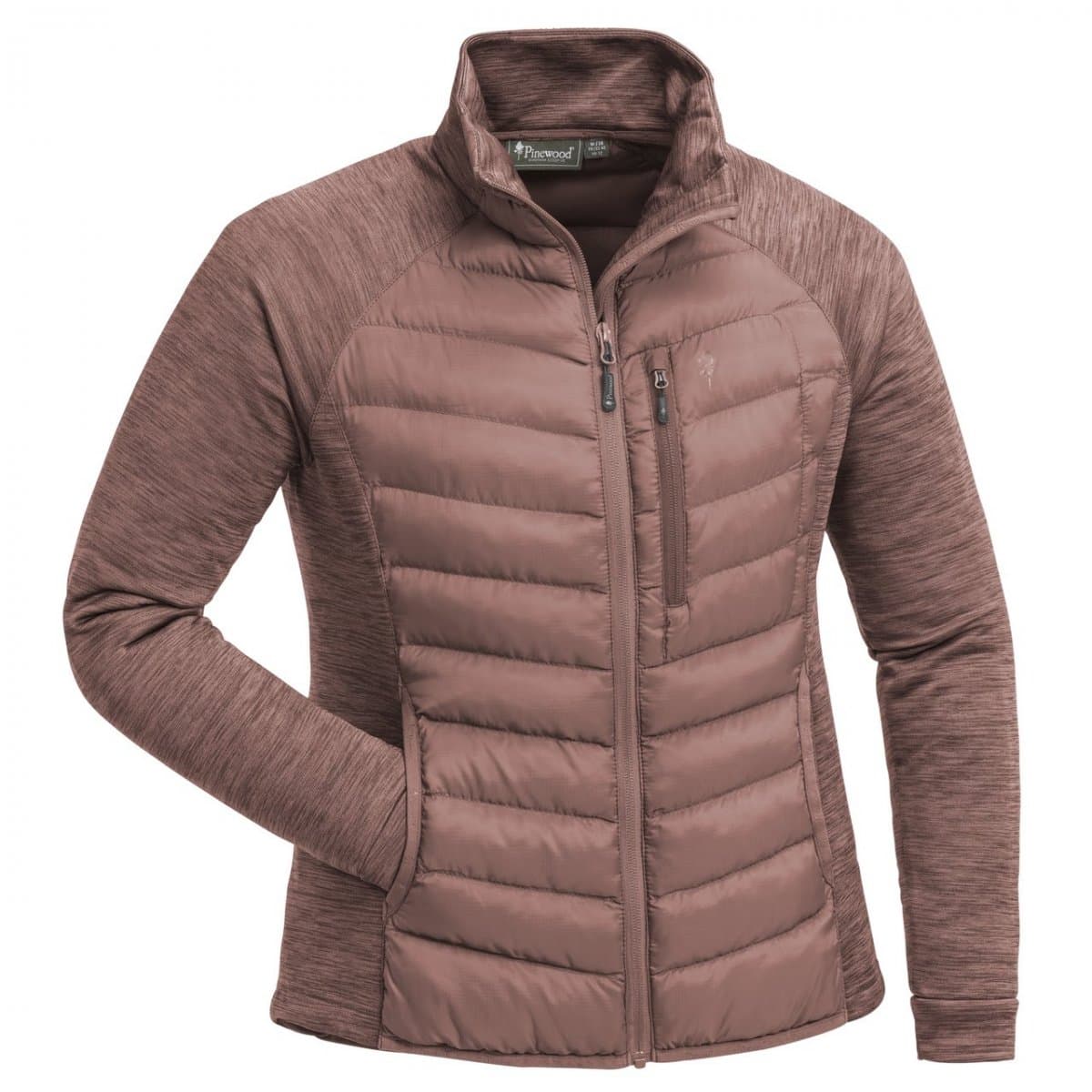 Pinewood Abisko Hybrid Power Fleece Jacket WM - MarronRose/DustyRose (Size: Large)